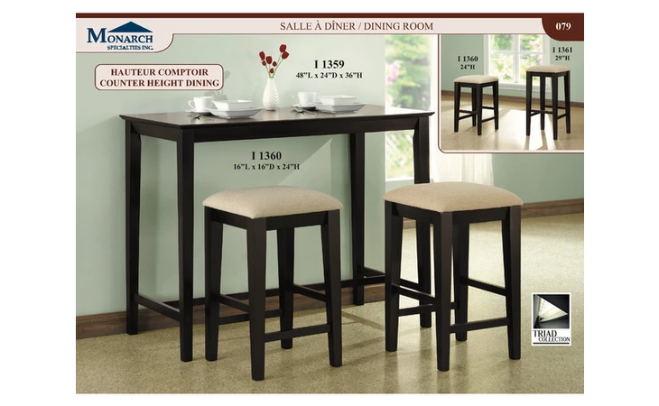 I1361  CAPPUCCINO 29H BARSTOOLS WITH A BEIGE CHENILLE SEAT 2PCPAGE79