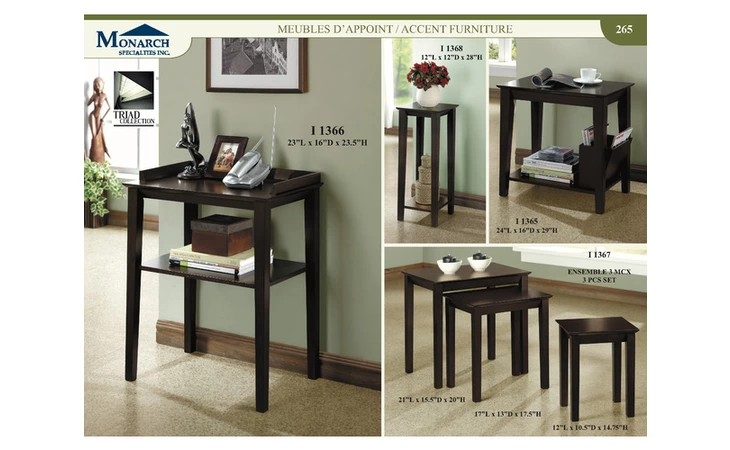 I1368 CAPPUCCINO OAK VENEER 28H PLANT STAND 
 PG265 MONARCH SPECIALTIES  I1368