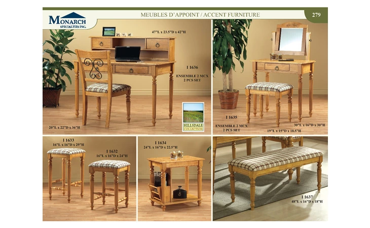 I1634  COTTAGE PINE SOLID-TOP MAGAZINE TABLE 
 PG279