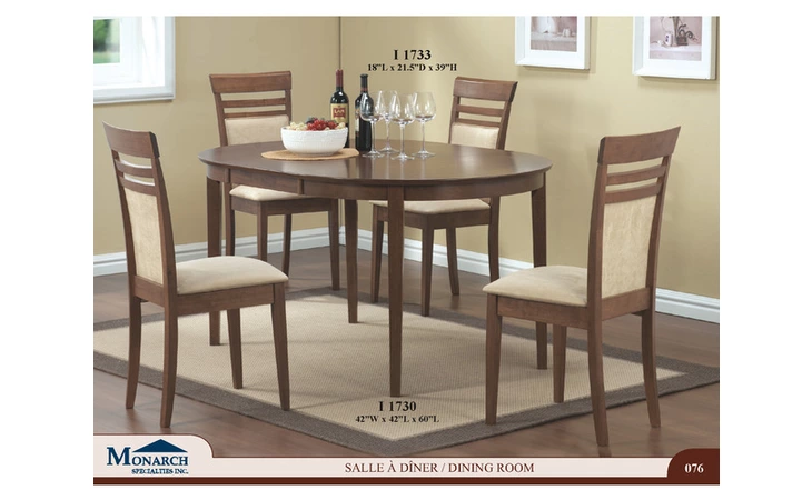 I1730  WALNUT 42X 60 OVAL DINING TABLE WITH AN 18 PANEL LEAF 
 PG76