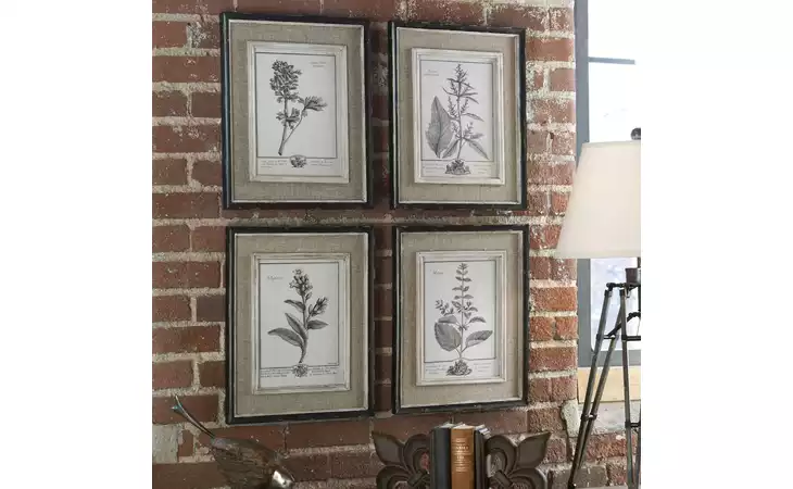 32510  CASUAL GREY STUDY FRAMED PRINTS, S/4