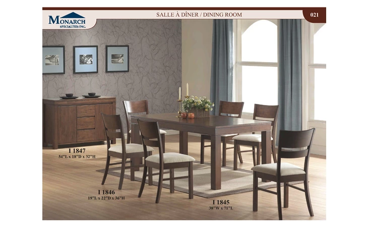 I1845  WALNUT SOLID-TOP 38X 71 DINING TABLE 
 PG21