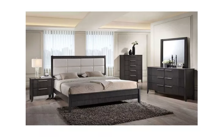 C4229A-025  GREY NIGHTSTAND W 2 DRAWERS