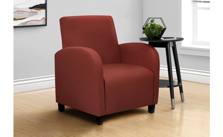 I8068  ACCENT CHAIR - RED LEATHER-LOOK FABRIC