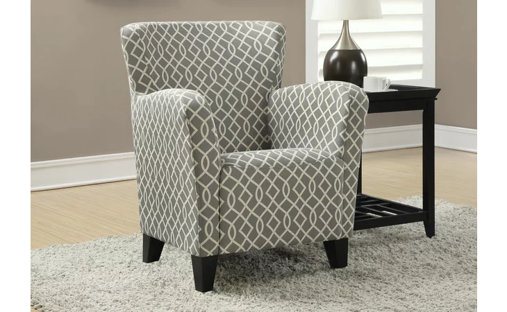 I8078 ACCENT CHAIR - GREY - BEIGE WAVE FABRIC MONARCH SPECIALTIES  I8078