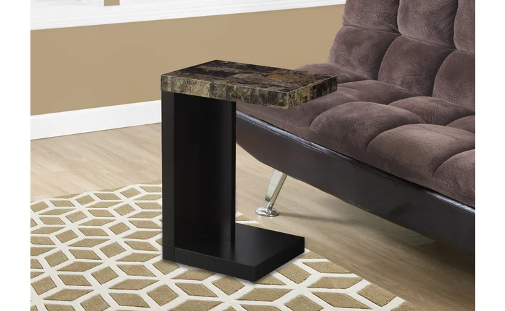 I3212 ACCENT TABLE - ESPRESSO / MARBLE-LOOK TOP MONARCH SPECIALTIES  I3212