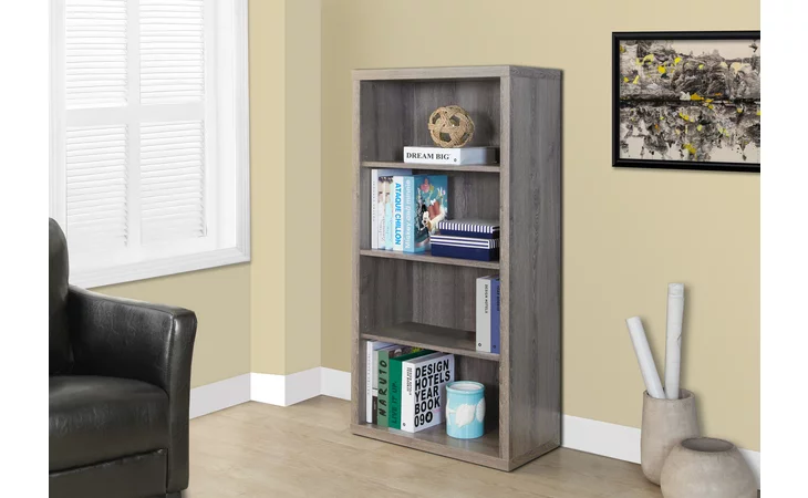 I7060  BOOKCASE - 48 H - DARK TAUPE WITH ADJUSTABLE SHELVES