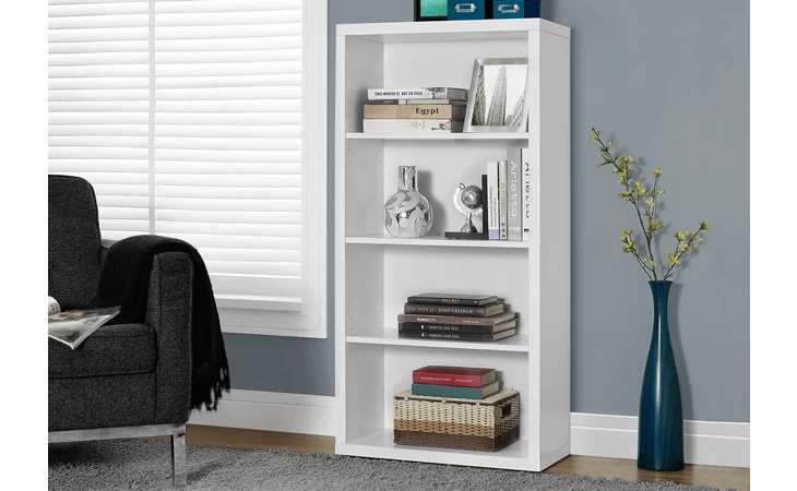 I7059  BOOKCASE - 48 H - WHITE WITH ADJUSTABLE SHELVES