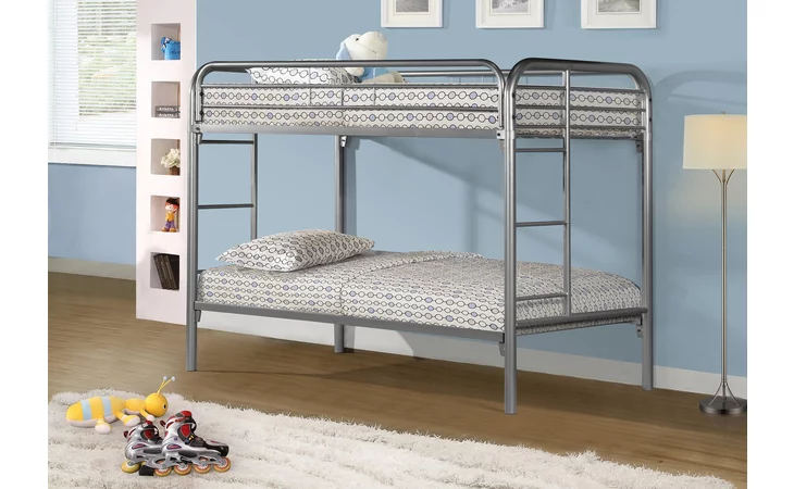 I2230S  BUNK BED - TWIN - TWIN SIZE - SILVER METAL