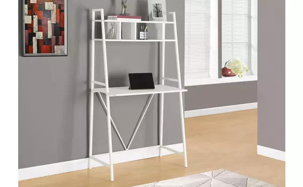 computer desk - 32 l - white top - white metal by monarch specialties