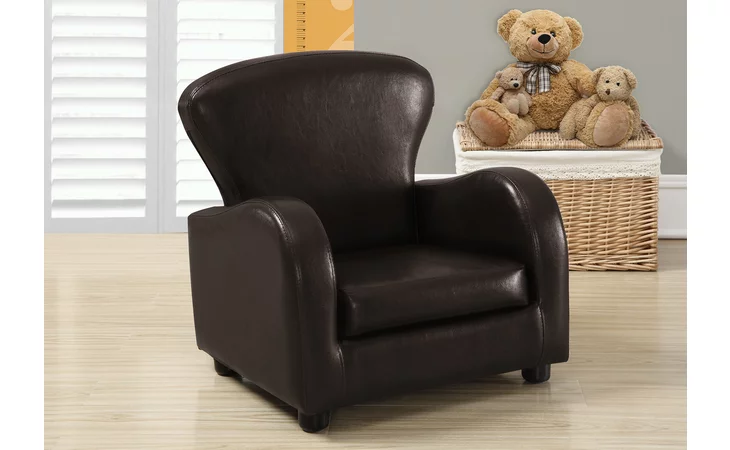 I8140  JUVENILE CHAIR - DARK BROWN LEATHER-LOOK