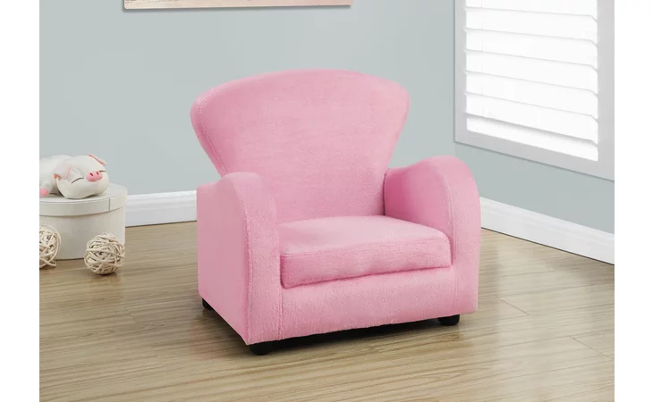 I8142  JUVENILE CHAIR - FUZZY PINK FABRIC