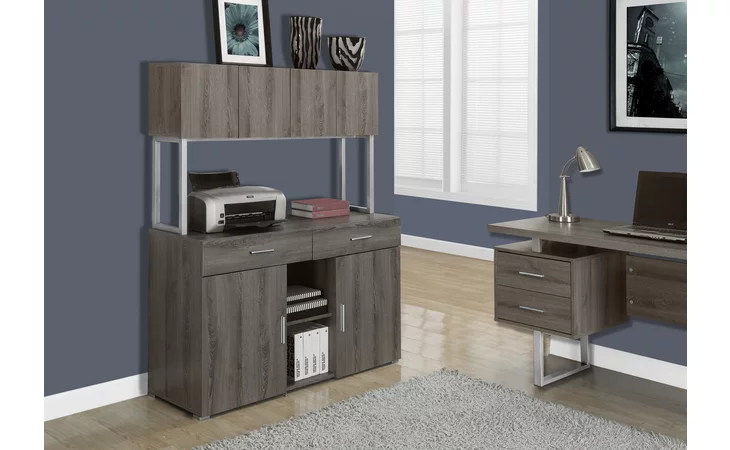I7067 OFFICE CABINET - 48 L - DARK TAUPE STORAGE CREDENZA MONARCH SPECIALTIES  I7067