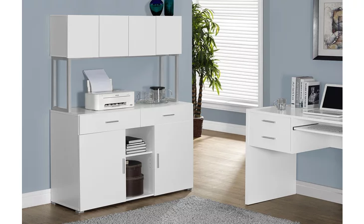 I7066 OFFICE CABINET - 48 L - WHITE STORAGE CREDENZA MONARCH SPECIALTIES  I7066