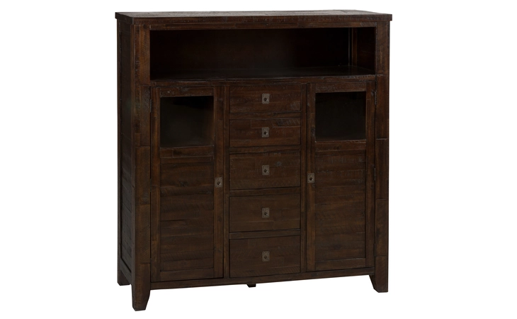 705-89 KONA GROVE COLLECTION CABINET W/5 DRAWERS AND 2 CABINET DOORS W/GLASS INSERTS- ASSEMBLED KONA GROVE COLLECTION