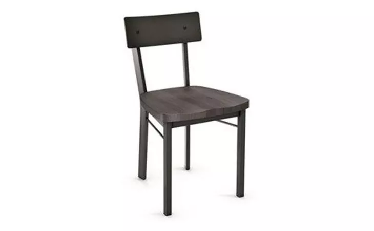 30493  LAUREN CHAIR (DISTRESSED SOLID WOOD SEAT AND METAL BACKREST)