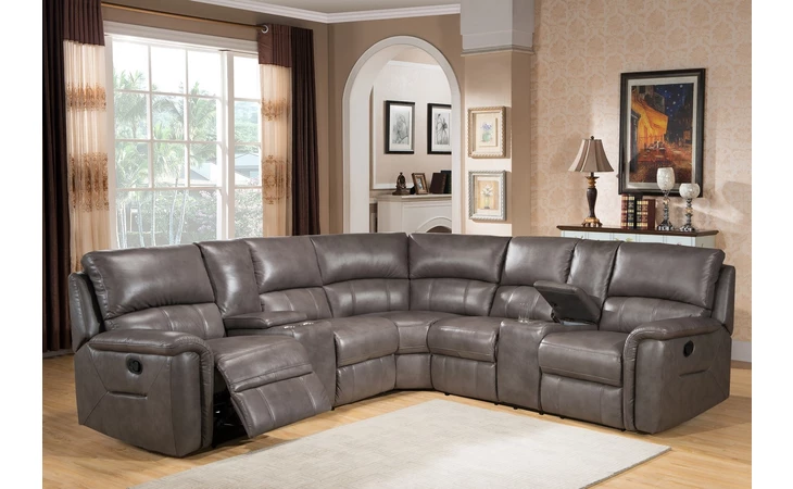 9809N-LHF Leather CAMINO LHF RECLINING LOVESEAT WITH CONSOLE