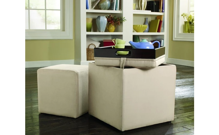 7490211  OTTOMAN WITH STORAGE-STATIONARY UPHOLSTERY-CUBIT - STONE