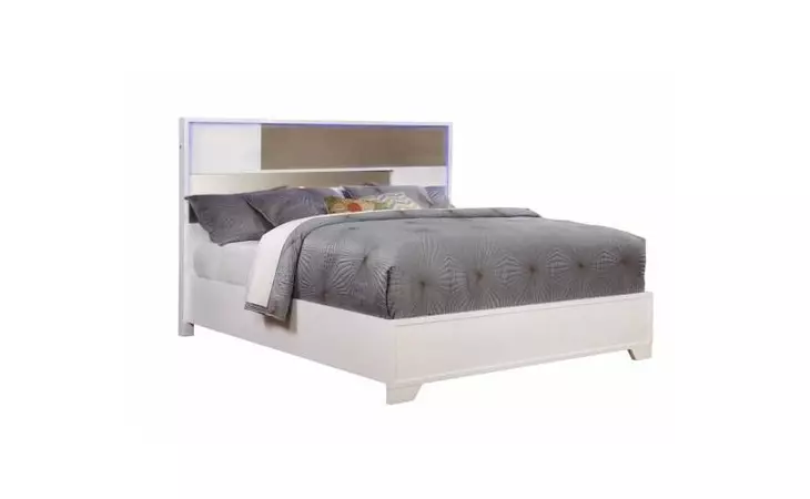 204741Q  HAVERING CONTEMPORARY BLANCO AND STERLING QUEEN BED