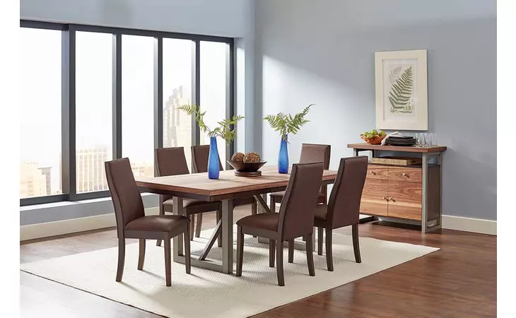 106581  SPRING CREEK DINING TABLE WITH EXTENSION LEAF NATURAL WALNUT