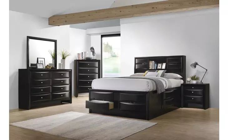 202701Q  BRIANA TRANSITIONAL BLACK QUEEN BED