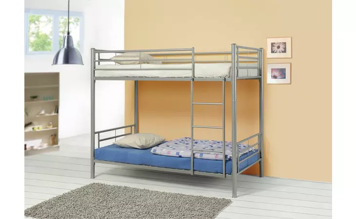 460072  HAYWARD TWIN OVER TWIN BUNK BED SILVER