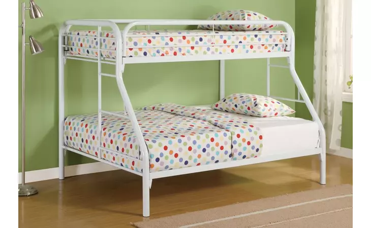 2258W  MORGAN TWIN-OVER-FULL WHITE BUNK BED
