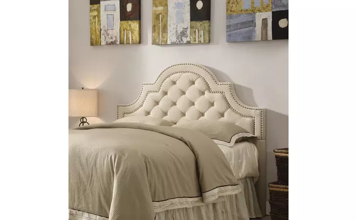 300442QF  OJAI TRADITIONAL BEIGE UPHOLSTERED QUEEN HEADBOARD