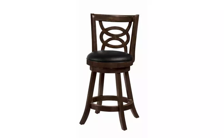 101929  SWIVEL COUNTER HEIGHT STOOLS WITH UPHOLSTERED SEAT CAPPUCCINO (SET OF 2)