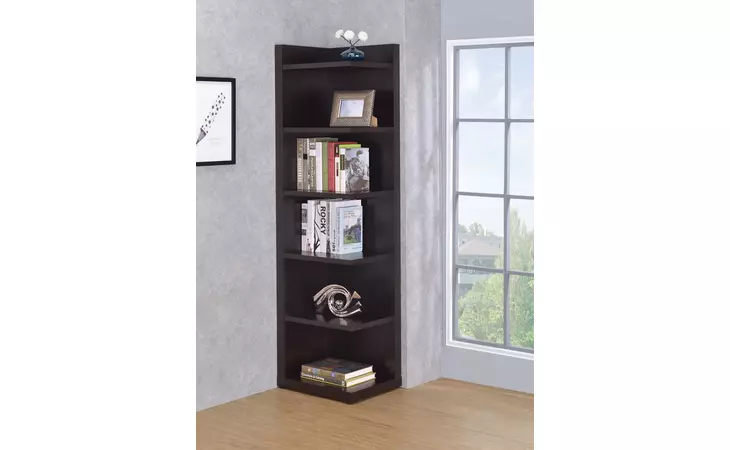 800270 6-TIER CORNER BOOKCASE CAPPUCCINO COASTER  800270