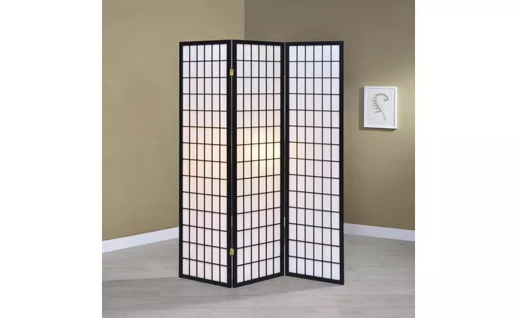 4622  3-PANEL FOLDING SCREEN BLACK AND WHITE
