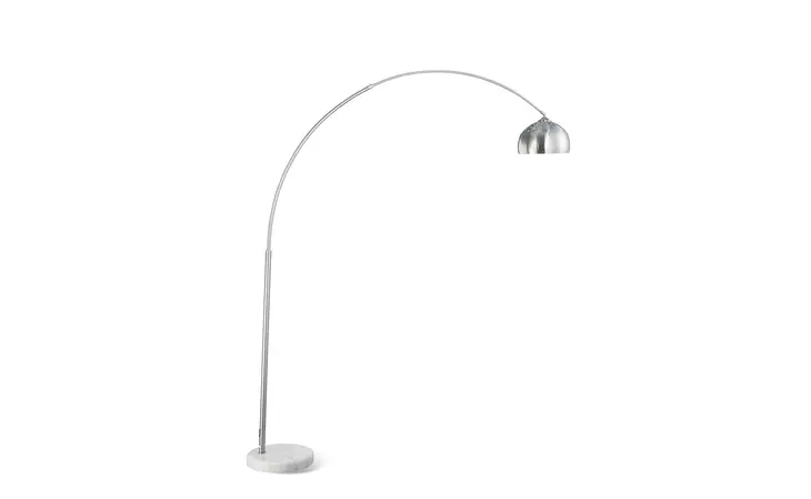 901199  ARCHED FLOOR LAMP BRUSHED STEEL AND CHROME