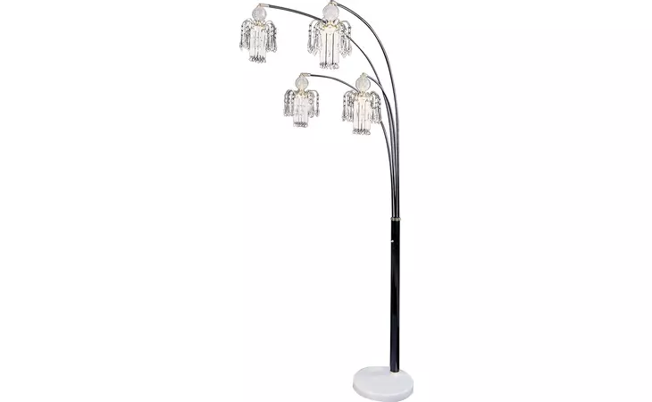 1771N  FLOOR LAMP WITH 4 STAGGERED SHADES BLACK